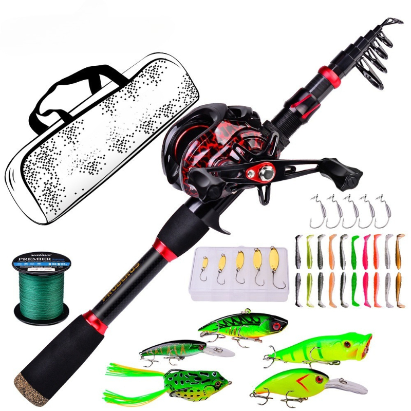 Fishing Rod Carbon Fiber - Conjunto de Vara de Pesca de