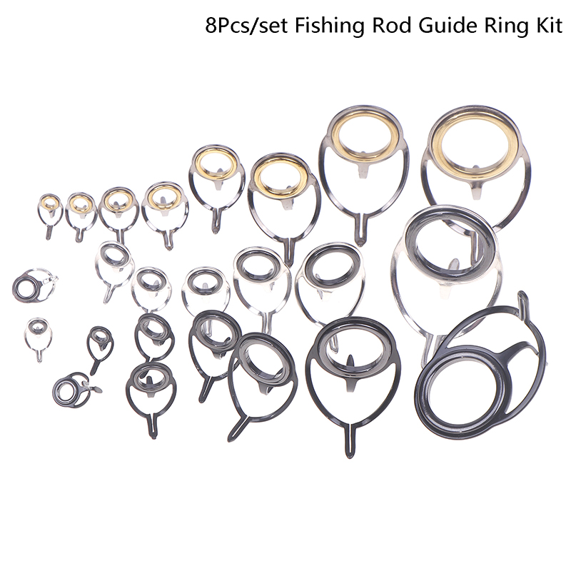 8 pçs equipamento de pesca kit - Fishing Rod Guide Replacement avaliação e preço