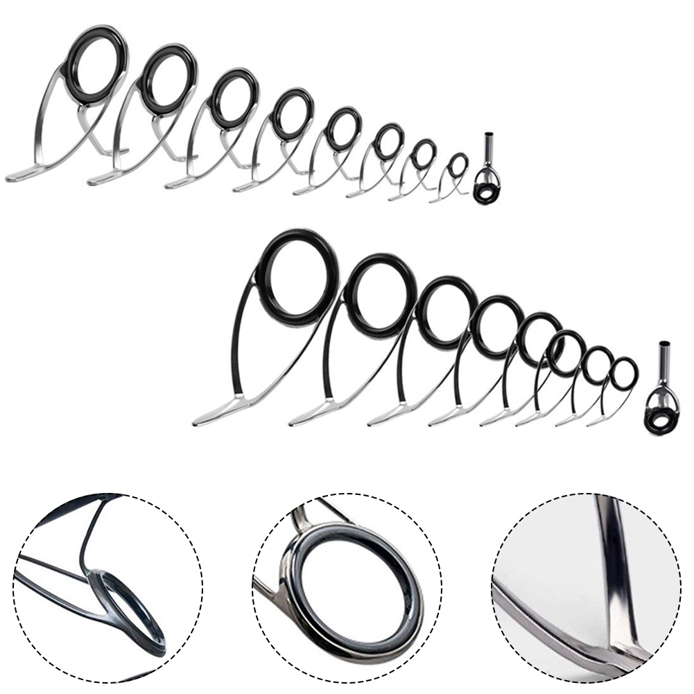 9 pçs guia de vara de pesca an - Fishing Rod Tip Replacement avaliação e preço